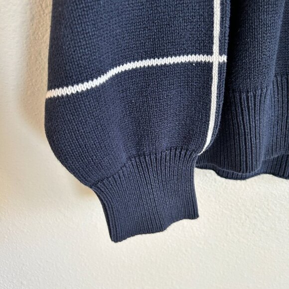 Vintage Nautica Sweater Windowpane Cotton Pullover 90's Dad Preppy - Picture 4 of 8